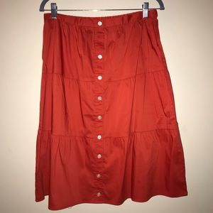 Loft orange Midi Skirt